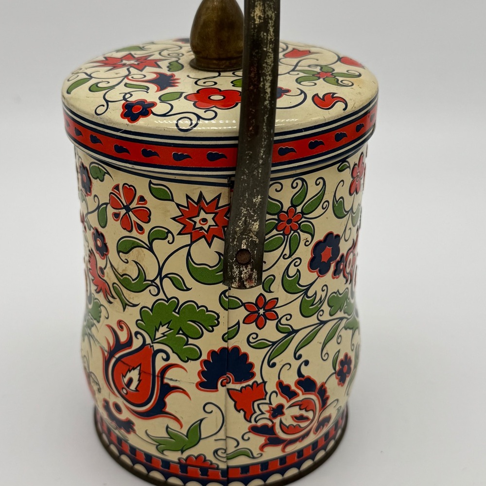 Vintage Murray Allen Regal Crown Italian Renaissance Biscuit Tin England Handle - Picture 6 of 13
